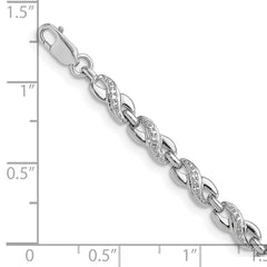 Sterling Silver Rhodium-plated Diam. Bracelet QDX1137