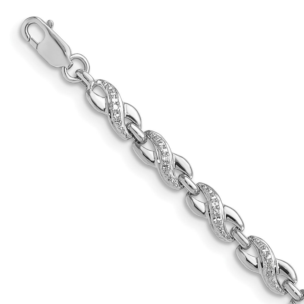 Sterling Silver Rhodium-plated Diam. Bracelet QDX1137