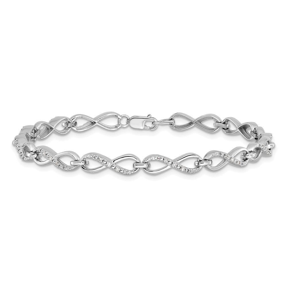 Sterling Silver Rhodium-plated Diam. Bracelet QDX1140