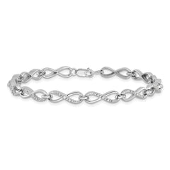 Sterling Silver Rhodium-plated Diam. Bracelet QDX1140