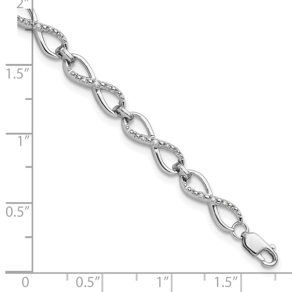 Sterling Silver Rhodium-plated Diam. Bracelet QDX1140