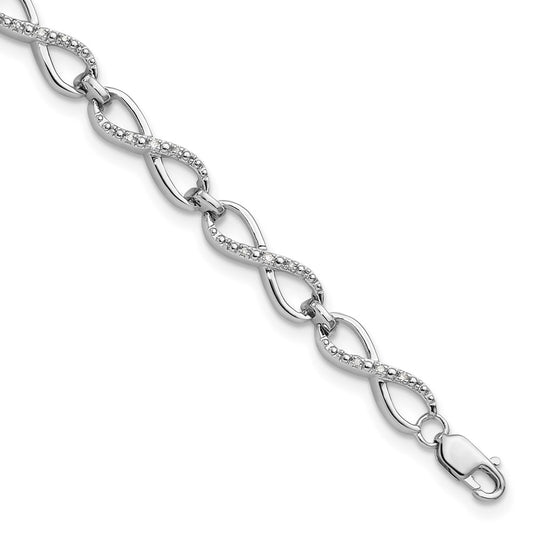 Sterling Silver Rhodium-plated Diam. Bracelet QDX1140