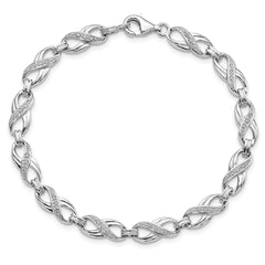 Sterling Silver Rhodium-plated Diam. Bracelet QDX1143