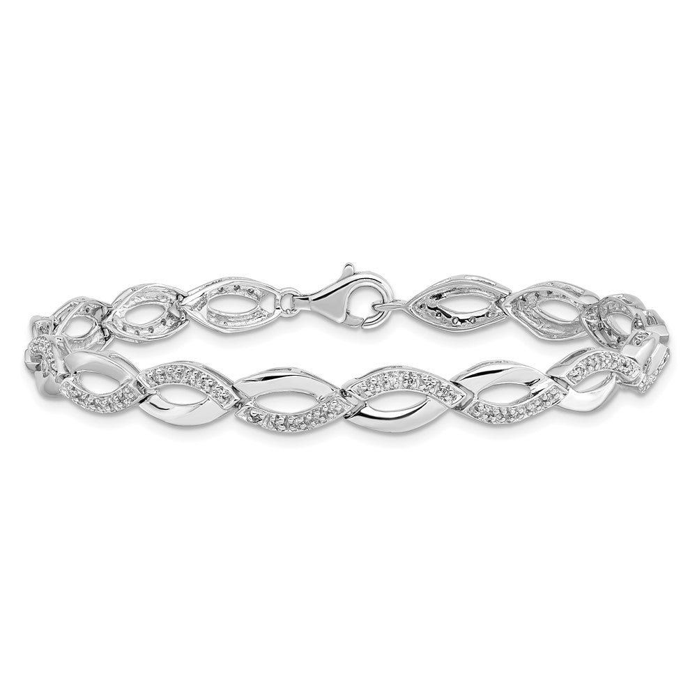 Sterling Silver Rhodium-plated Diam. Bracelet QDX1146