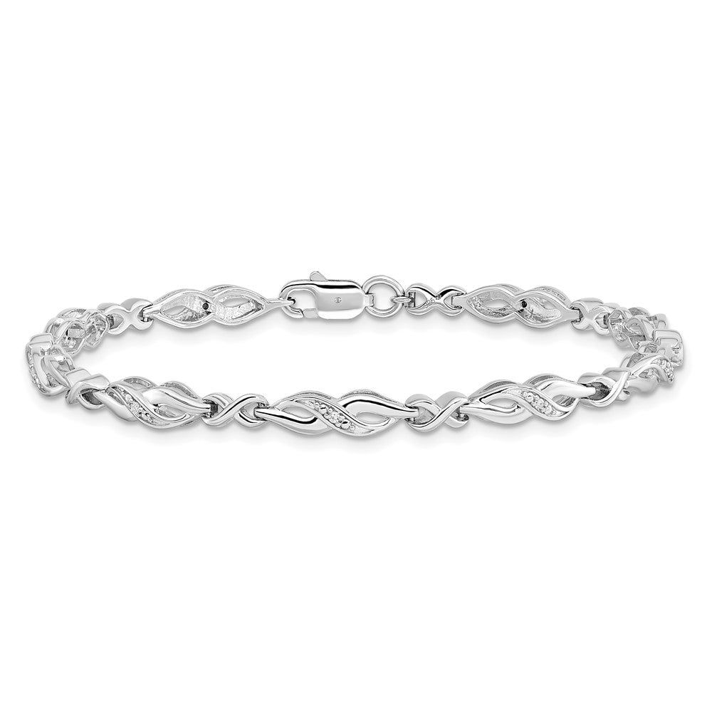 Sterling Silver Rhodium-plated Diam. Bracelet QDX1167