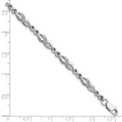 Sterling Silver Rhodium-plated Diam. Bracelet QDX1167