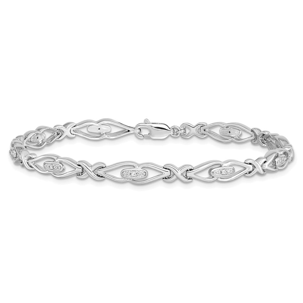 Sterling Silver Rhodium-plated Diam. Bracelet QDX1169