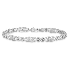 Sterling Silver Rhodium-plated Diam. Bracelet QDX1169
