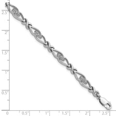 Sterling Silver Rhodium-plated Diam. Bracelet QDX1169