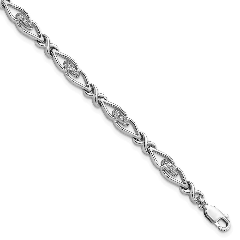 Sterling Silver Rhodium-plated Diam. Bracelet QDX1169