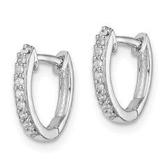 QDX119 Sterling Silver Rhodium Diam. Huggie Earrings