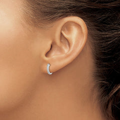 QDX119 Sterling Silver Rhodium Diam. Huggie Earrings