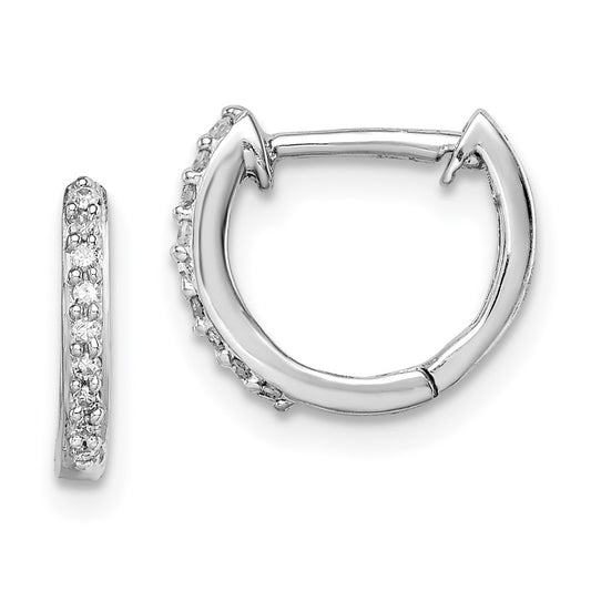 QDX119 Sterling Silver Rhodium Diam. Huggie Earrings