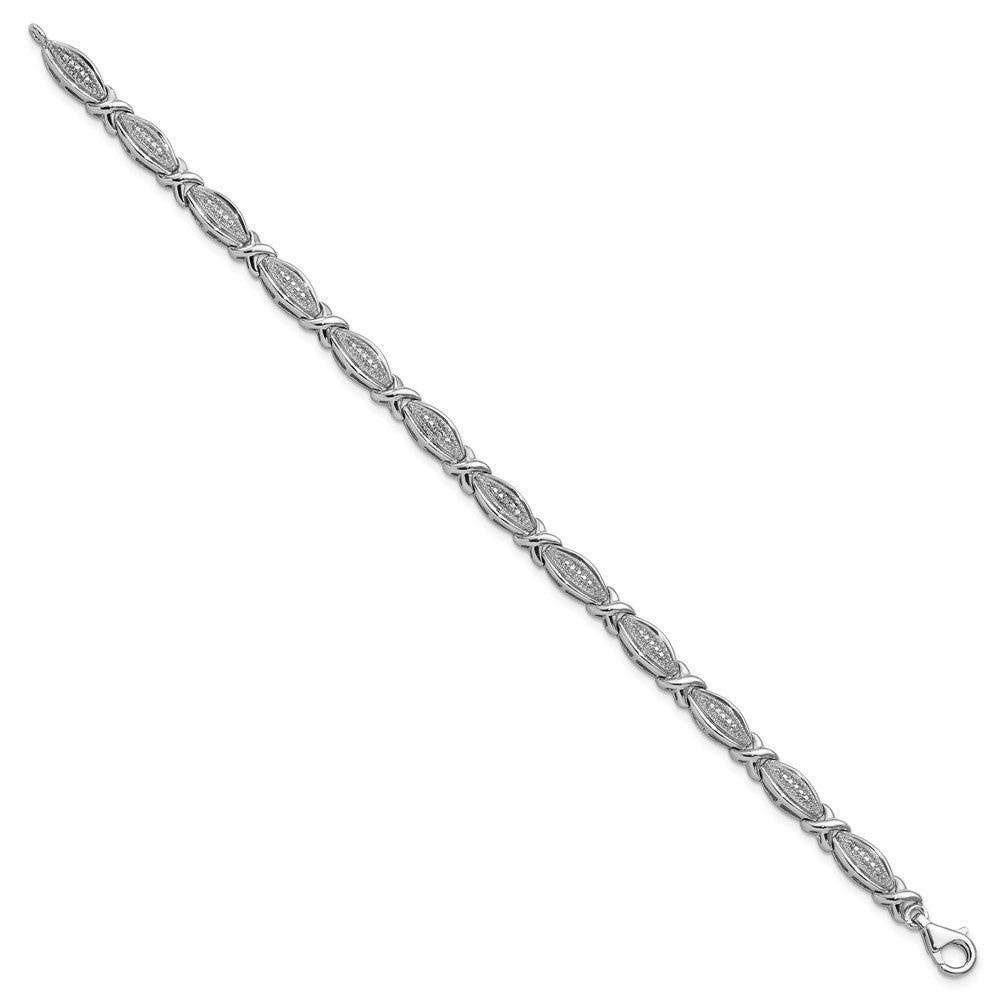 Sterling Silver Rhodium-plated Diamond Bracelet QDX1250