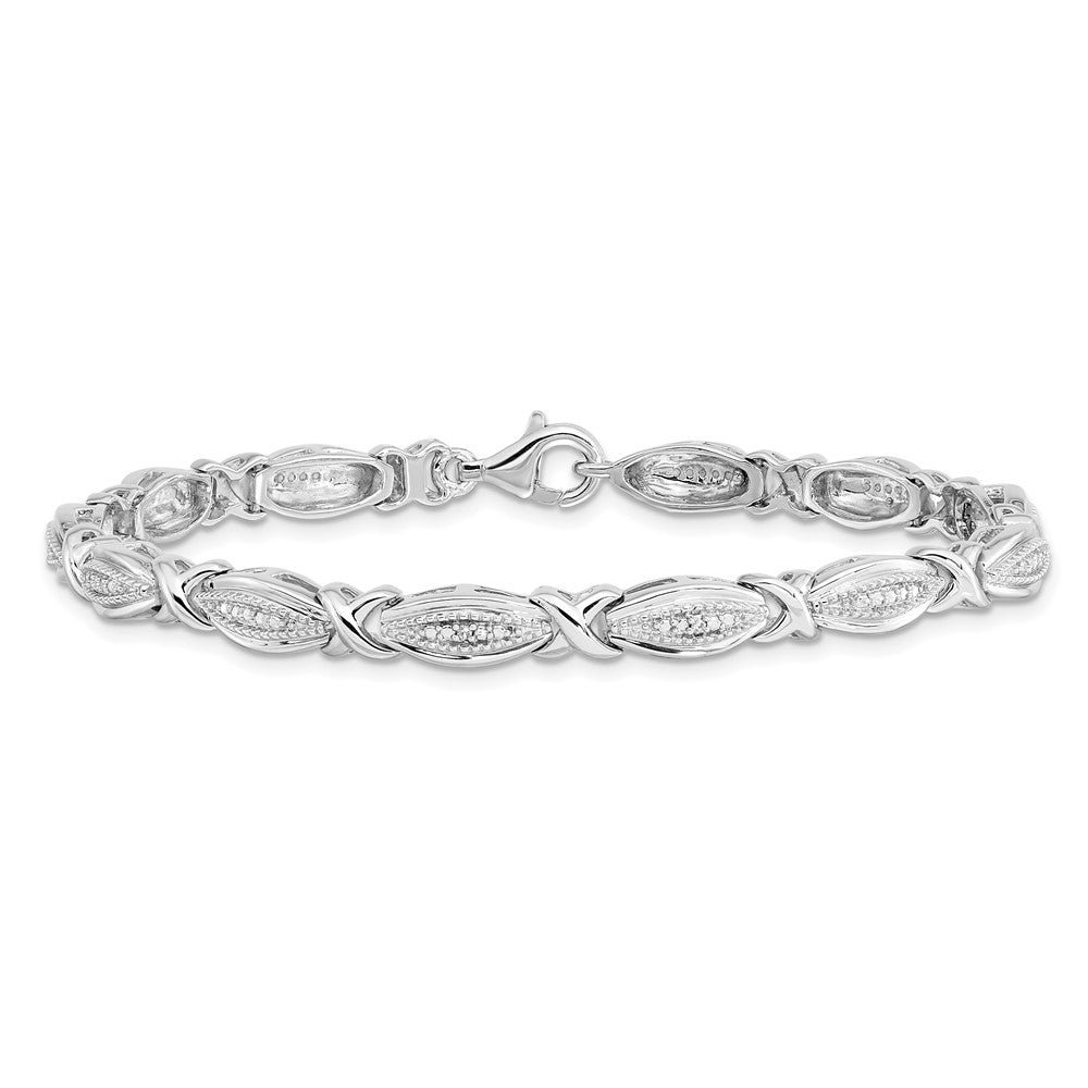 Sterling Silver Rhodium-plated Diamond Bracelet QDX1250