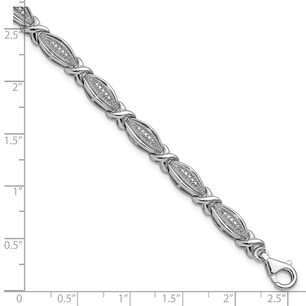 Sterling Silver Rhodium-plated Diamond Bracelet QDX1250