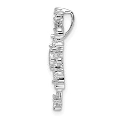 Sterling Silver Rhodium Diam. Snowflake Chain Slide QDX1268