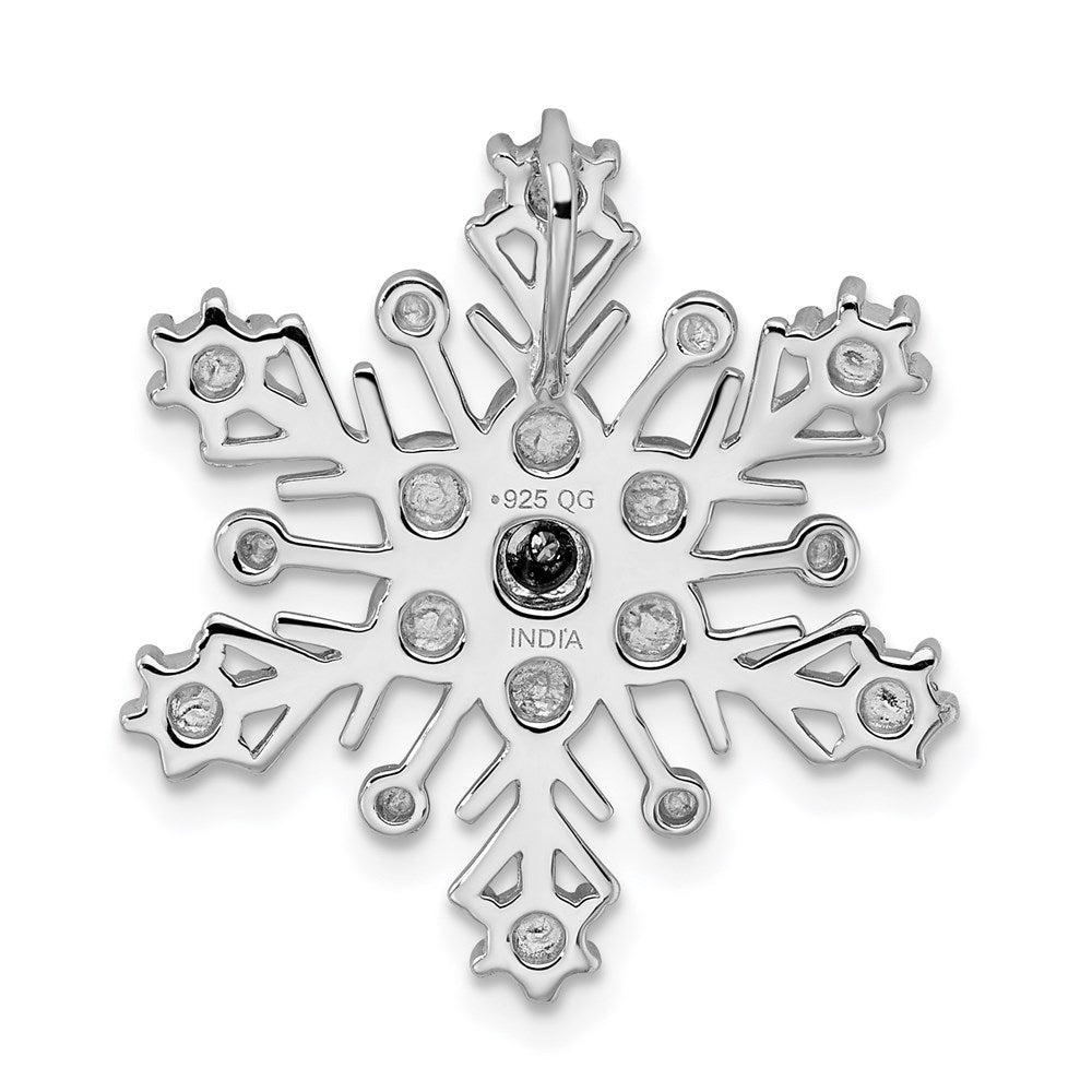 Sterling Silver Rhodium Diam. Snowflake Chain Slide QDX1268