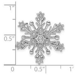 Sterling Silver Rhodium Diam. Snowflake Chain Slide QDX1268