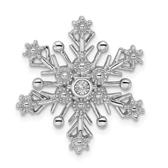 Sterling Silver Rhodium Diam. Snowflake Chain Slide QDX1268