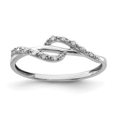Sterling Silver Rhodium Plated Diamond Ring