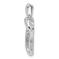 Sterling Silver Rhodium Diam. Heart Pendant QDX208