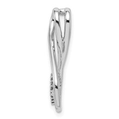Sterling Silver Rhodium-Plated Diamond Heart in Teardrop Slide Pendant QDX220