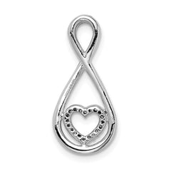 Sterling Silver Rhodium-Plated Diamond Heart in Teardrop Slide Pendant QDX220