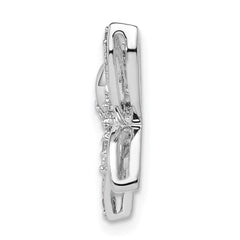 Sterling Silver Rhodium Diam. Butterfly Pendant QDX237