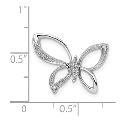 Sterling Silver Rhodium Diam. Butterfly Pendant QDX237