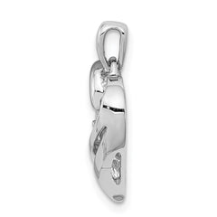 Sterling Silver Rhodium Diam. Heart Pendant QDX238