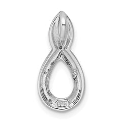 Sterling Silver Rhodium Diamond Figure-8 Chain Slide QDX337