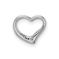 Sterling Silver Rhodium Diamond Floating Heart Pendant QDX353