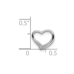 Sterling Silver Rhodium Diamond Floating Heart Pendant QDX353