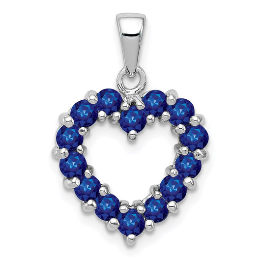 Sterling Silver Rhodium-plated Sapphire Pendant QDX868