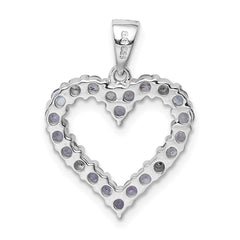 Sterling Silver Rhodium-plated Tanzanite & Diamond Pendant QDX950