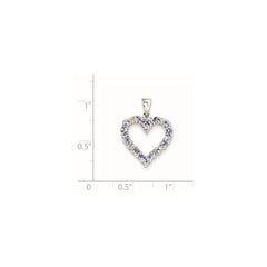 Sterling Silver Rhodium-plated Tanzanite & Diamond Pendant QDX950