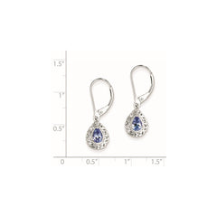 QE10017TZ Sterling Silver Rhodium-plated Tanzanite Lever Back Earrings