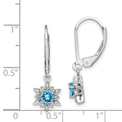 QE10157BT Sterling Silver Rhodium-plated Diamond and Blue Topaz Earrings