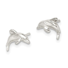 QE110 Sterling Silver Polished Dolphin Post Earrings