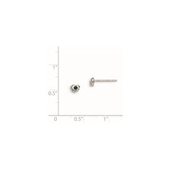 QE11248MAY Sterling Silver Madi K Rhodium-plated Polished May Green Preciosa Crystal Heart Children's Post Earrings