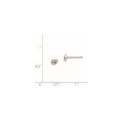 QE11248NOV Sterling Silver Madi K Rhodium-plated Polished November Yellow Preciosa Crystal Heart Children's Post Earrings