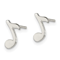 QE115 Sterling Silver Musical Note Mini Earrings