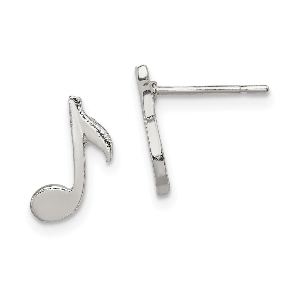QE115 Sterling Silver Musical Note Mini Earrings