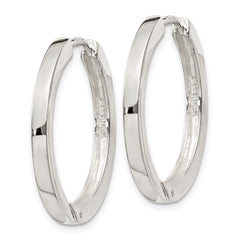 QE11545 Sterling Silver 2.5x25mm Hinged Hoop Earrings