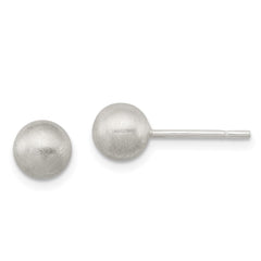 QE11749 Sterling Silver Polished 6mm Laser-cut Post Earrings