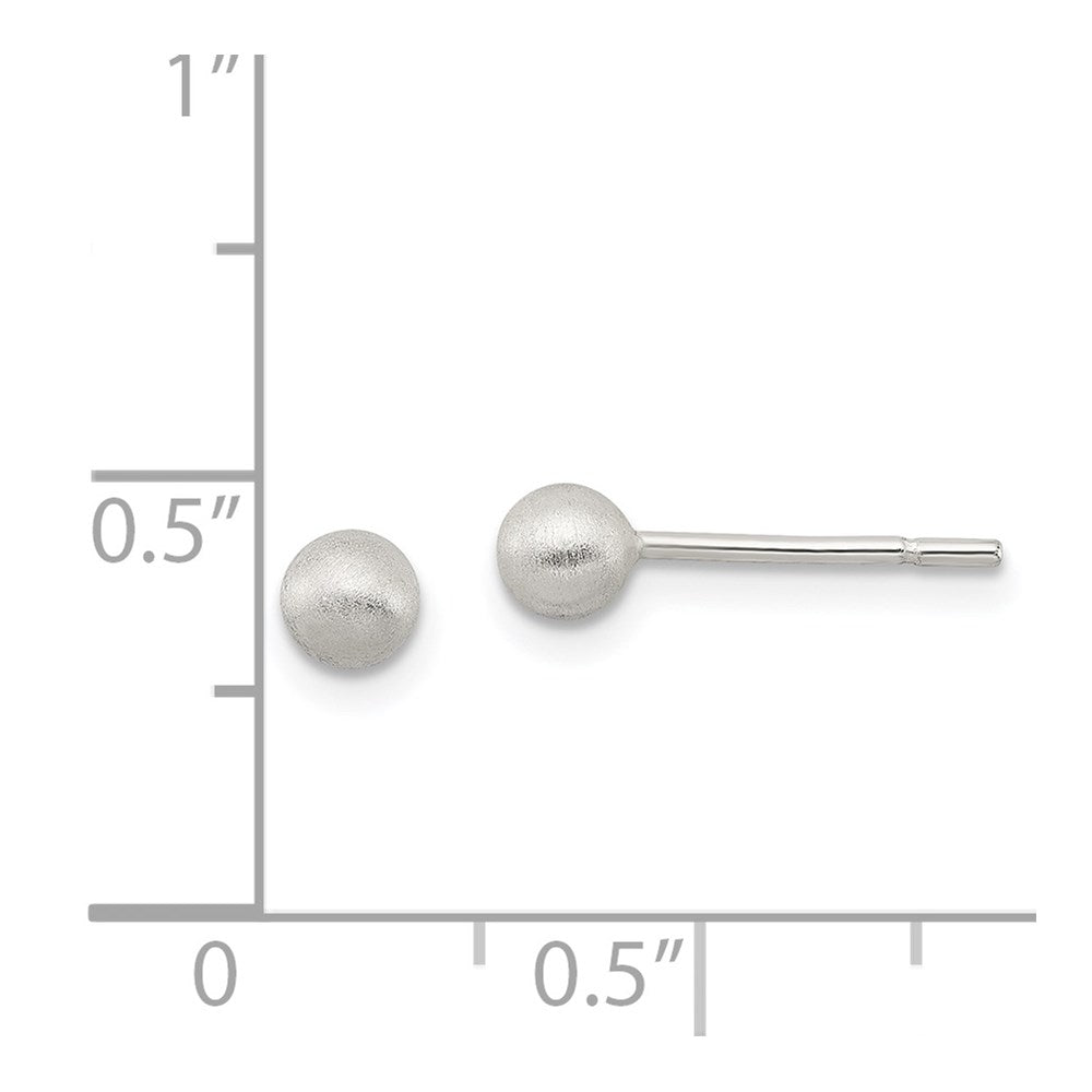 QE11751 Sterling Silver Polished 4mm Laser-cut Post Earrings