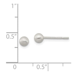 QE11751 Sterling Silver Polished 4mm Laser-cut Post Earrings