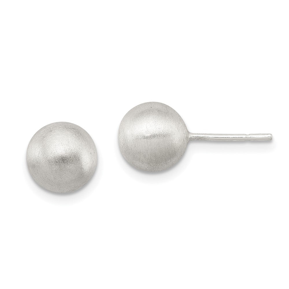 QE11756 Sterling Silver Polished 8mm Laser-cut Post Earrings