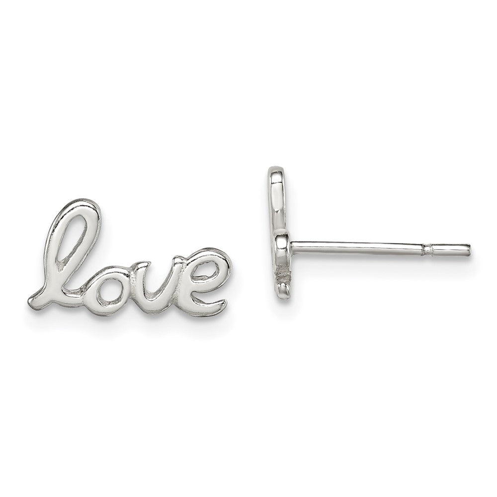 QE11757 Sterling Silver Polished Love Post Earrings